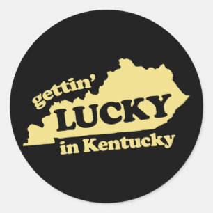 Erhalten glücklich in Kentucky Runder Aufkleber
