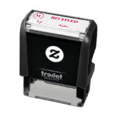 ERHALTEN Name Datum Monogramm Rote Tinte Geschäft Permastempel (Produkt)
