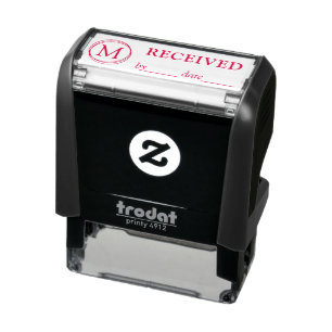 erhalten Name Datum Monogramm Schwarze rote Tinte Permastempel