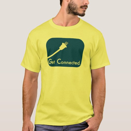 Erhalten Sie angeschlossen.  Elektrisch T-Shirt (Vorderseite)