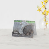 Erhalten Sie Brunnen bald, Beileid, cuddly wombat Karte (Gelbe Blume)