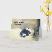 Erhalten Sie Brunnen bald (kranke Katze) Karte (Gelbe Blume)