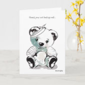 ERHALTEN SIE BRUNNEN BALD, TEDDYBÄR-GRUSS-KARTE KARTE (Gelbe Blume)