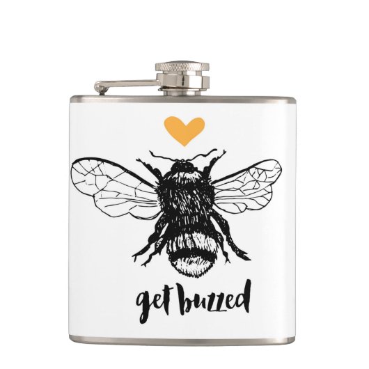 Erhalten Sie gesummte Honig-Bienen-Flasche Flachmann (Vorderseite)
