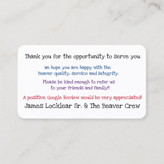 Erhalten Sie Google-Bericht-Visitenkarte Visitenkarte (Vorderseite)