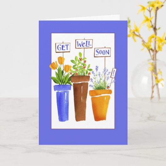 Erhalten Sie gut bald Karte (Gelbe Blume)