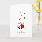 "Erhalten Sie gut bald!" Katzen-Gruß-Karte - Karte (Gelbe Blume)