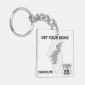 Erhalten Sie Ihre Tritte auf Illinois-Weg 66 Schlüsselanhänger (Vorderseite links)