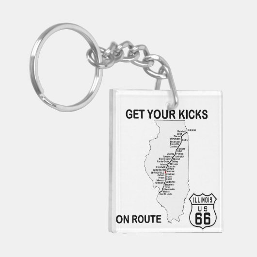 Erhalten Sie Ihre Tritte auf Illinois-Weg 66 Schlüsselanhänger (Vorderseite links)