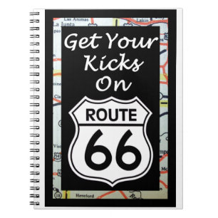 Erhalten Sie Ihre Tritte auf Weg 66 mit Karte Notizblock