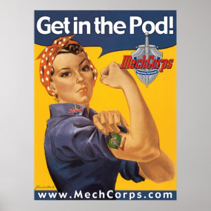 Erhalten Sie in der Hülse! Plakat - MechCorps