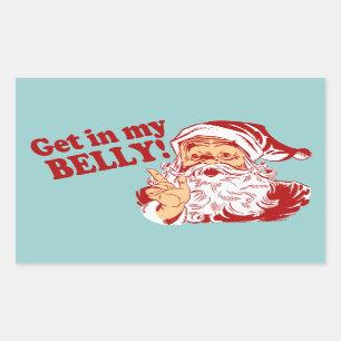 Erhalten Sie in meinem Bauch-lustigen Weihnachten Rechteckiger Aufkleber