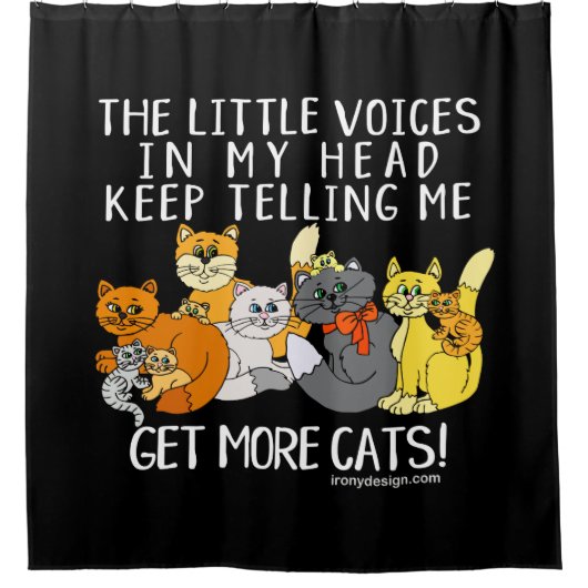 Erhalten Sie mehr Katzen lustiges Duschvorhang (Vorderseite)