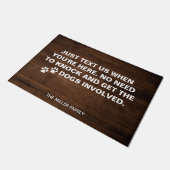 Erhalten Sie nicht die Hunde mit Rustikalem Holz Fußmatte (Schrägansicht)