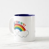 ERHALTEN SIE VERBOGEN! mit niedlichem Regenbogen Zweifarbige Tasse (Vorderseite Links)
