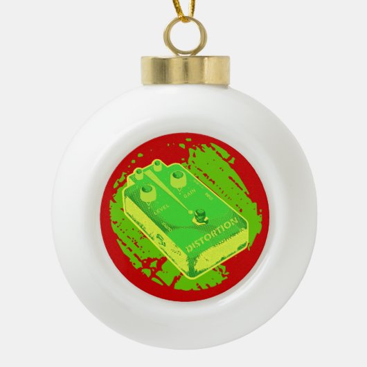Erhalten Sie verzerrt! Gitarren-Verzerrungs-Pedal Keramik Kugel-Ornament (Vorderseite)