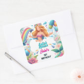 Erhalten Sie Wasserpark Cool Sommer Splash Pad 1.  Quadratischer Aufkleber (Umschlag)