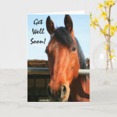 Erhalten Sie wohle bald Pferdegrußkarte Karte (Gelbe Blume)
