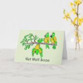 Erhalten Sie wohle Cartoon-Art-Papageien Karte (Gelbe Blume)