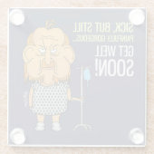 Erhalten Sie wohlen Cartoon des bald alten Mannes Glasuntersetzer (Rückseite)