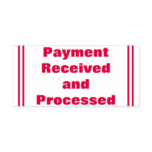 "erhaltene und verarbeitete Zahlung" Briefmarke au Permastempel (Design)
