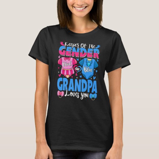 Erhaltung der Gender Opa Lieben Sie rosa oder blau T-Shirt (Vorderseite)