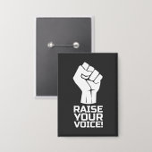 Erhebe deine Stimme 1 W Button (Vorderseite/Rückseite)
