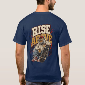 Erhebe dich Motivations-Skater-Tiger-Streetwear-T- T-Shirt