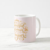 Erhebe dich, schöne Frau Gottes Rosa Kaffeetasse (VorderseiteRechts)