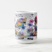 Erhebe dich über negative Affirmation Kaffeetasse (Mittel)