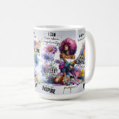 Erhebe dich über negative Affirmation Kaffeetasse (VorderseiteRechts)