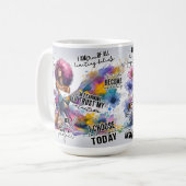 Erhebe dich über negative Affirmation Kaffeetasse (Vorderseite Links)