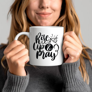 Erhebe dich und bete Bibelvers Kaffeetasse