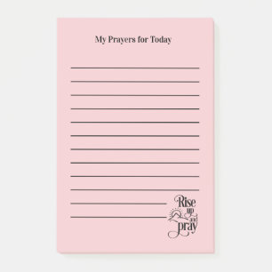 Erhebe dich und bete Rosa Gebetsliste liniert Post-it Klebezettel