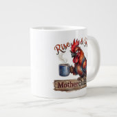 Erhebe dich und strahle, grumpy Hahn, lustiger Mor Jumbo-Tasse (Vorderseite Rechts)