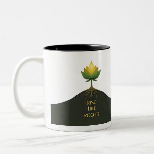 Erhebe dich wie Wurzeln – Minimalistischer Klassik Zweifarbige Tasse