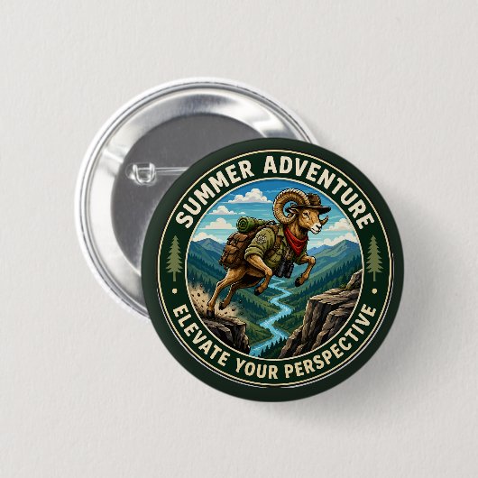 Erheben Sie Ihre Perspektive Wandern Ram Abenteuer Button (Vorne & Hinten)