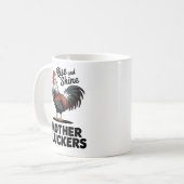 Erhebt euch und strahlt, Mutter Cluckers Kaffeetasse (Vorderseite Links)