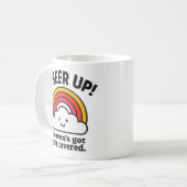 Erheiternde Regenbogen-Wolke Motivations-Kaffeetas Kaffeetasse (Vorderseite Links)