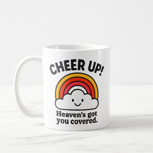 Erheiternde Regenbogen-Wolke Motivations-Kaffeetas Kaffeetasse (Links)