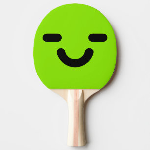 Erheitertes Gesicht Grün Tischtennis Schläger