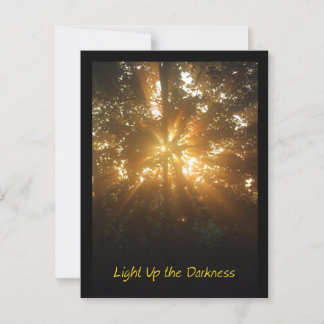 Erhellt die Dunkelheit Phrase Sonnenaufgang Bild Postkarte