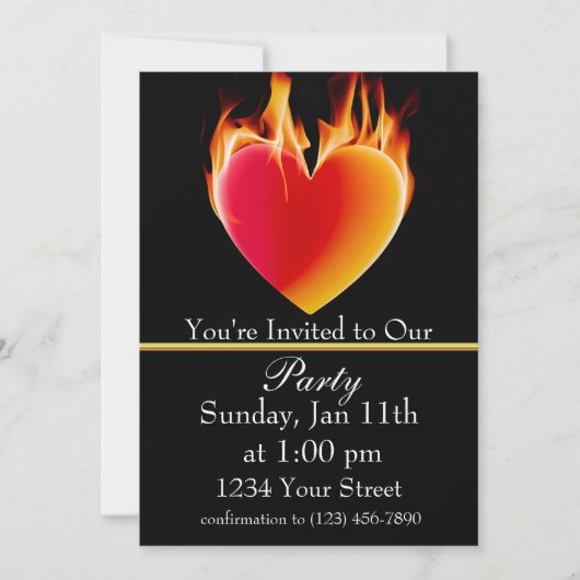 Erhitze dich mit unserem Party! Einladung (Vorderseite)