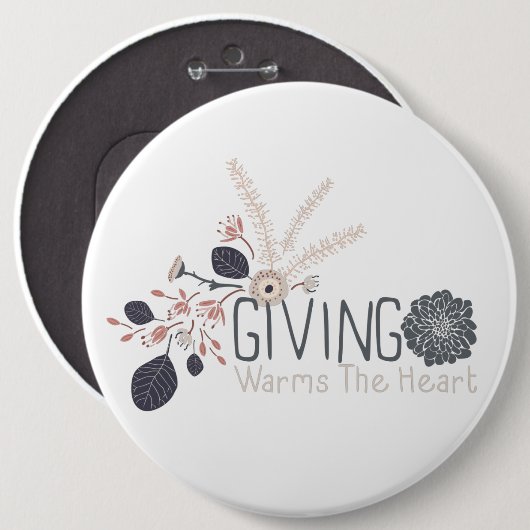 Erhitzen als Blumenzitat Button (Vorne & Hinten)