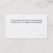 Erhitzenabkühlende Visitenkarten Visitenkarte (Rückseite)