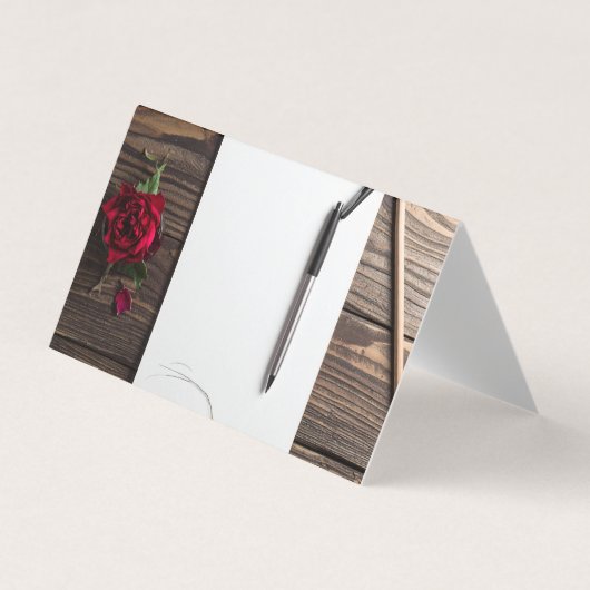 erhob Stift und Papier Visitenkarten (Vorderseite)