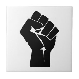 Erhobene schwarze Faust - Widerstand Protest Fliese