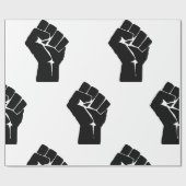 Erhobene schwarze Faust - Widerstand Protest Geschenkpapier (Flach)