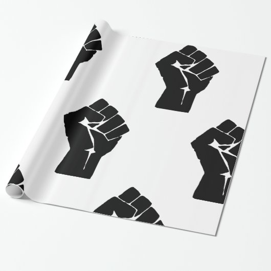 Erhobene schwarze Faust - Widerstand Protest Geschenkpapier (Ungerollt)