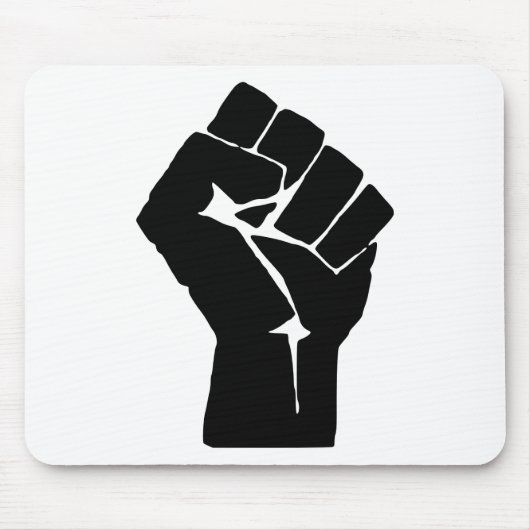 Erhobene schwarze Faust - Widerstand Protest Mousepad (Vorne)